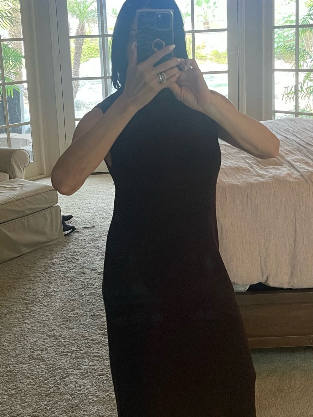 Classic Brown Sweater Sleeveless Midi Dress